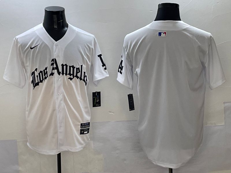 Men Los Angeles Dodgers Blank White Five generations Joint Name 2025 Nike MLB Jersey style 31